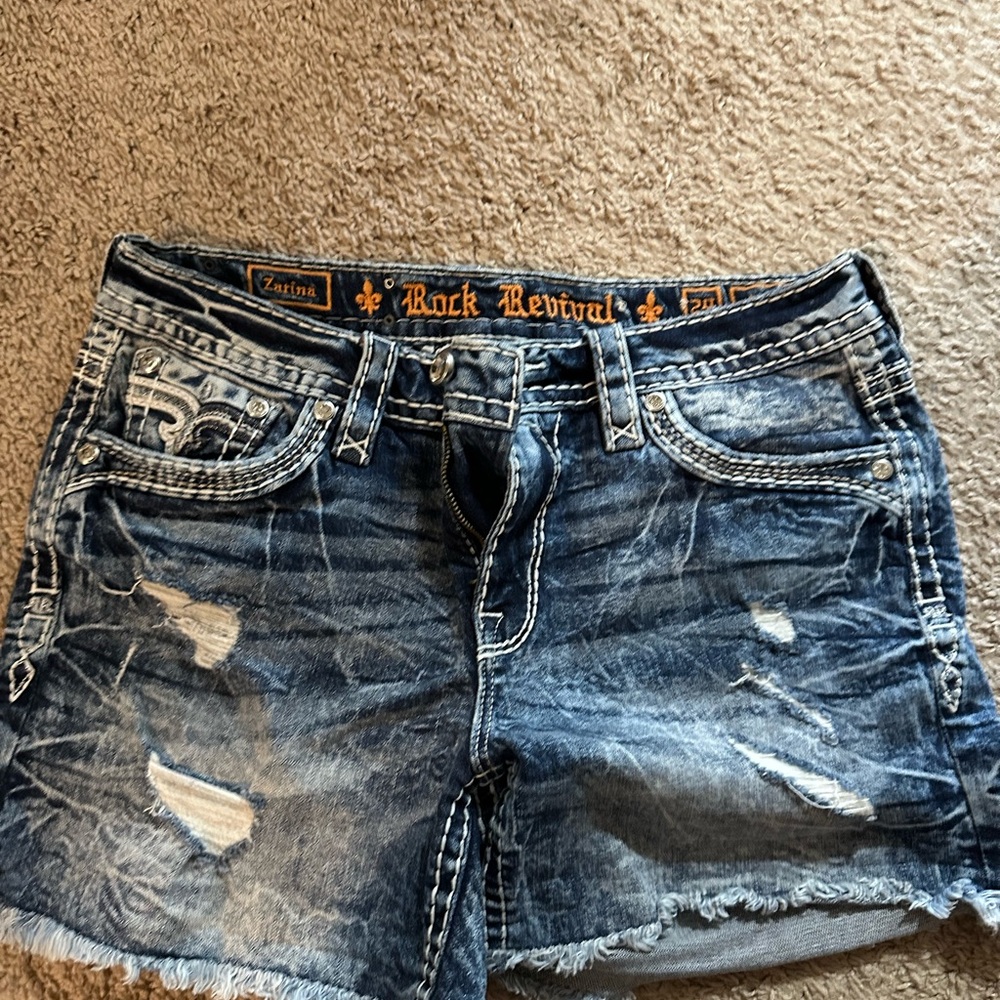 Rock Revival Distressed Blue Jean Shorts